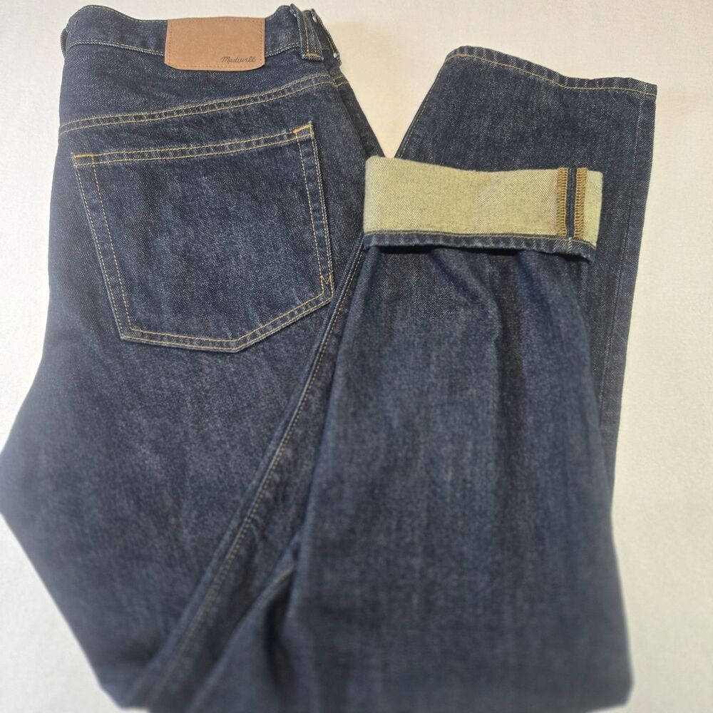 Madewell X Kaihara Relaxed Taper Jeans in Japanese Denim W33 Blue Button-Fly